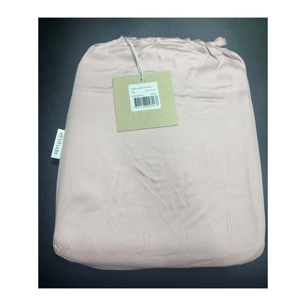 Ettitude‎ NEW Signature Sateen Flat Sheet size Twin XL Rose